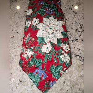 Vintage Christmas Neck Tie White Floral ... Career Professional Mens